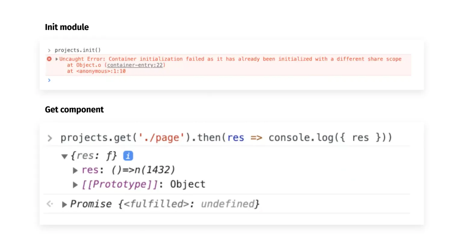Webpack module federation for micro frontends