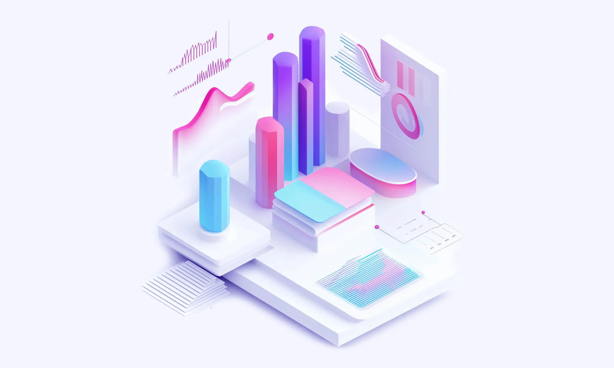 3D data visualization with charts and graphs