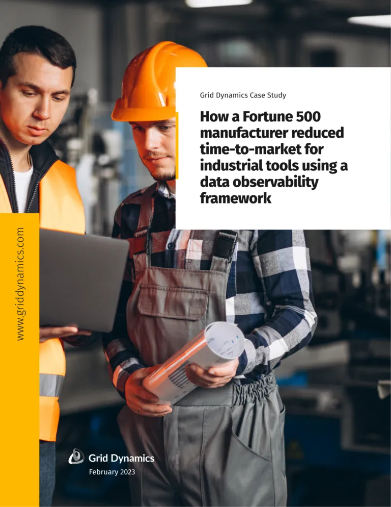 How a Fortune 500 manufacturer reduced time-to-market for industrial tools using a data observability framework case study cover