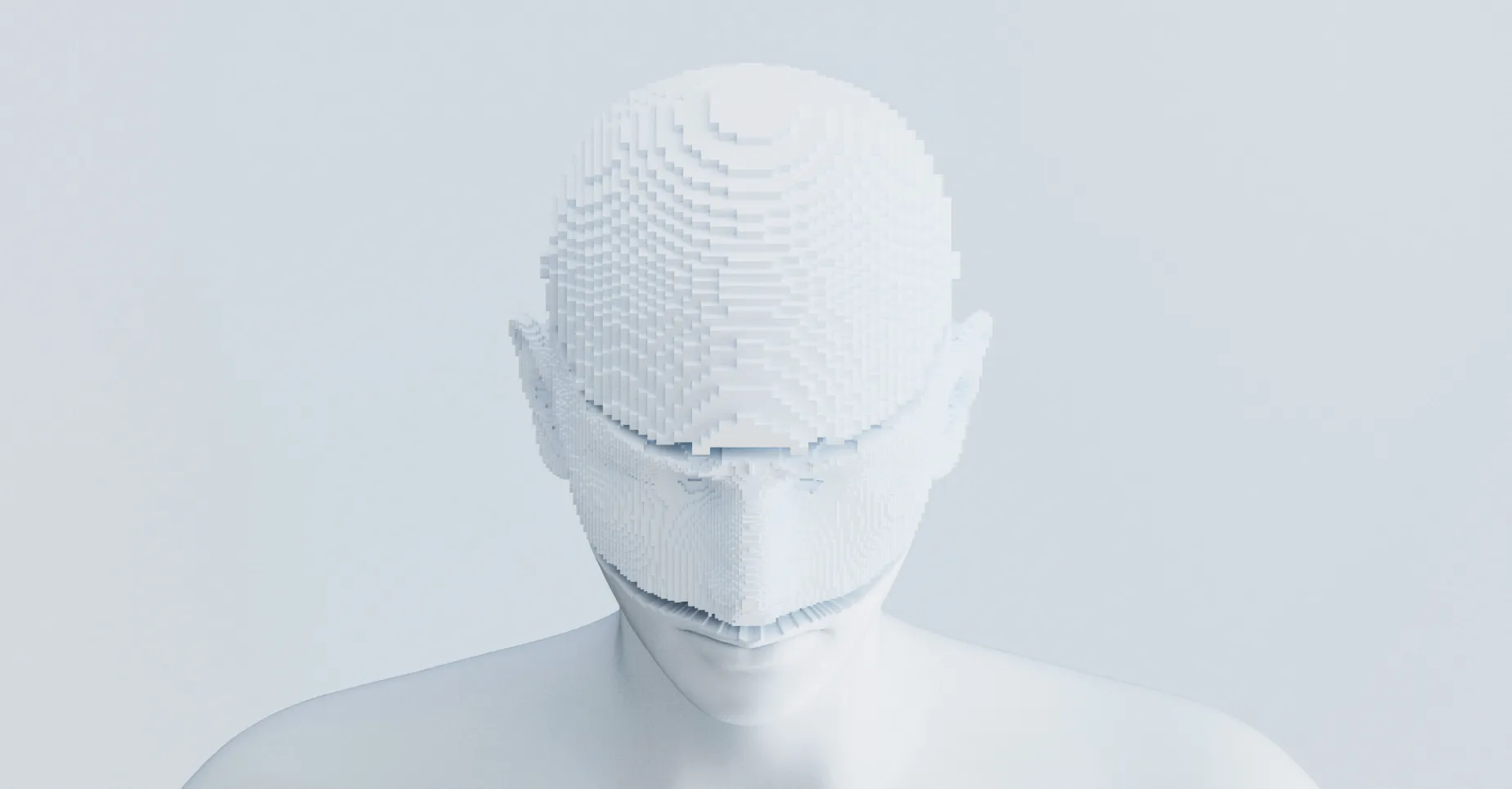 AI generated image of a person, white color