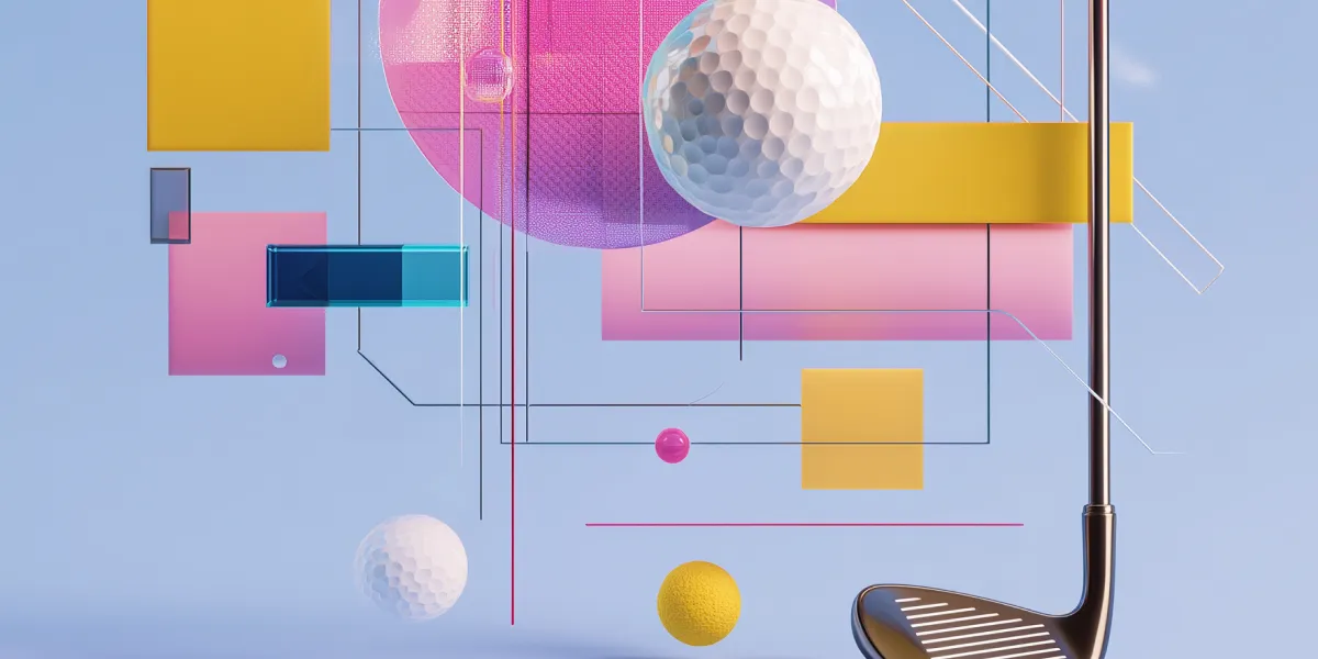 Geometric shapes representing AI and golf objects