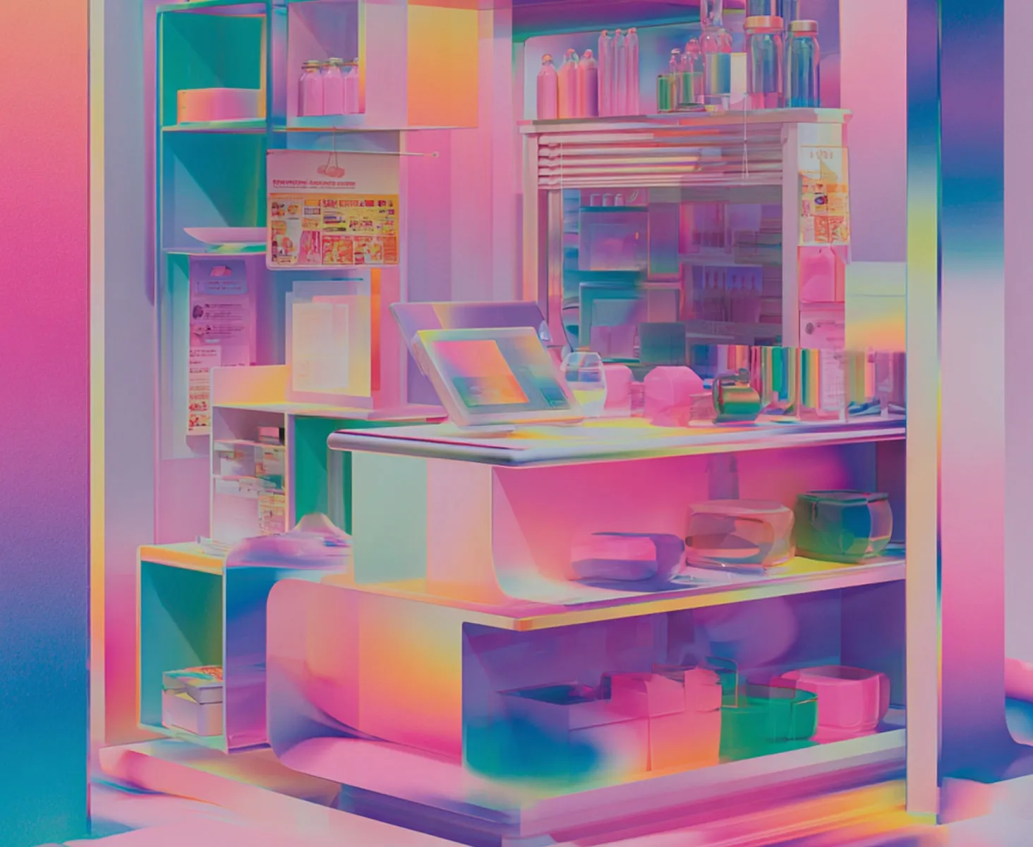 Home goods store in neon colors