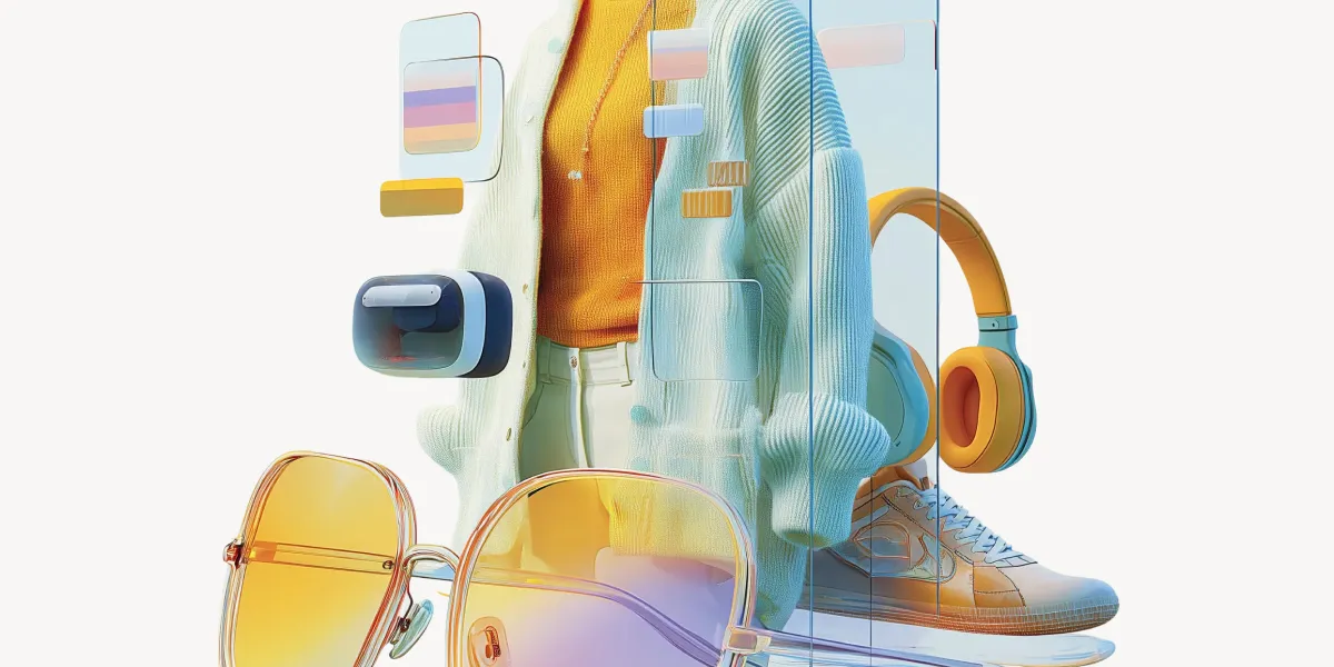 Futuristic retail and CPG concept featuring smart wearables and fashion