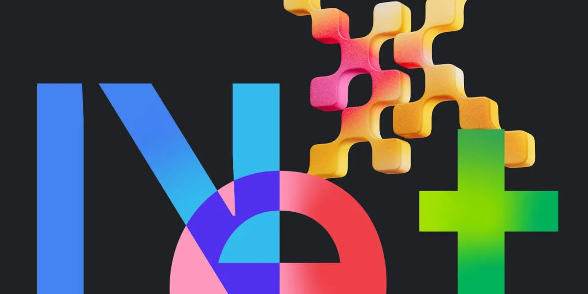 Abstract colorful letters on black background