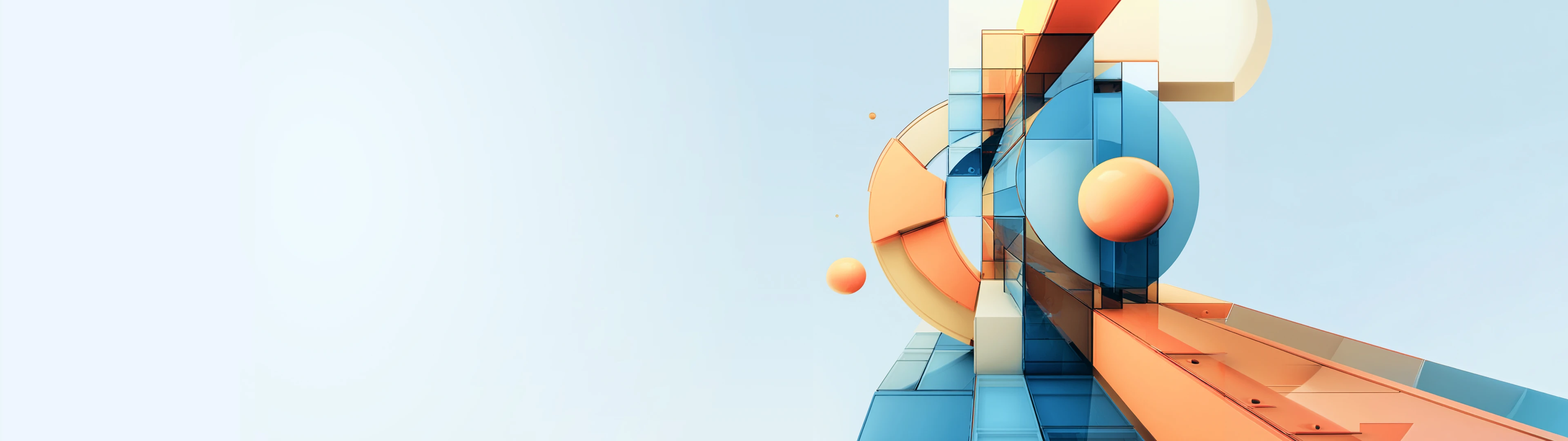 Abstract geometric 3D shapes and spheres