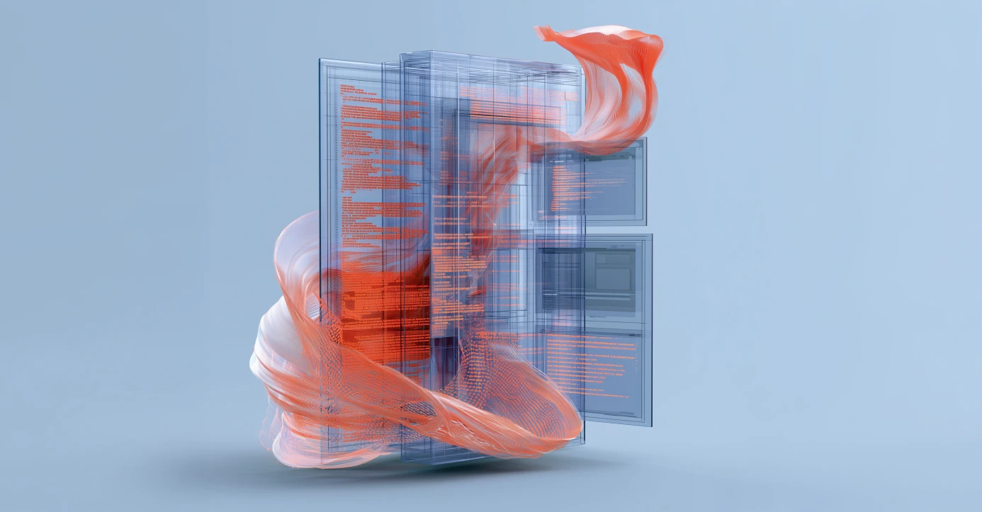Translucent UI wireframes with red highlights representing experience debt