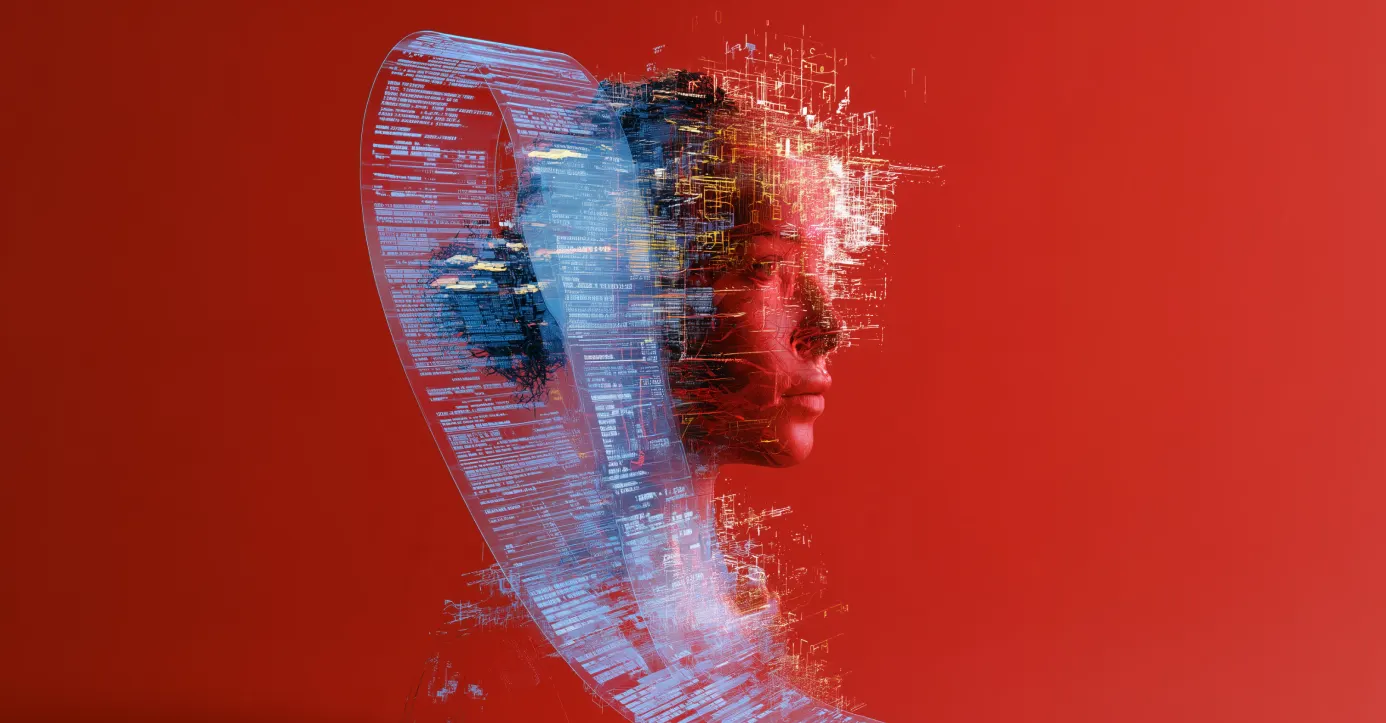 AI figure with cascading billing data to represent LLM cost optimization