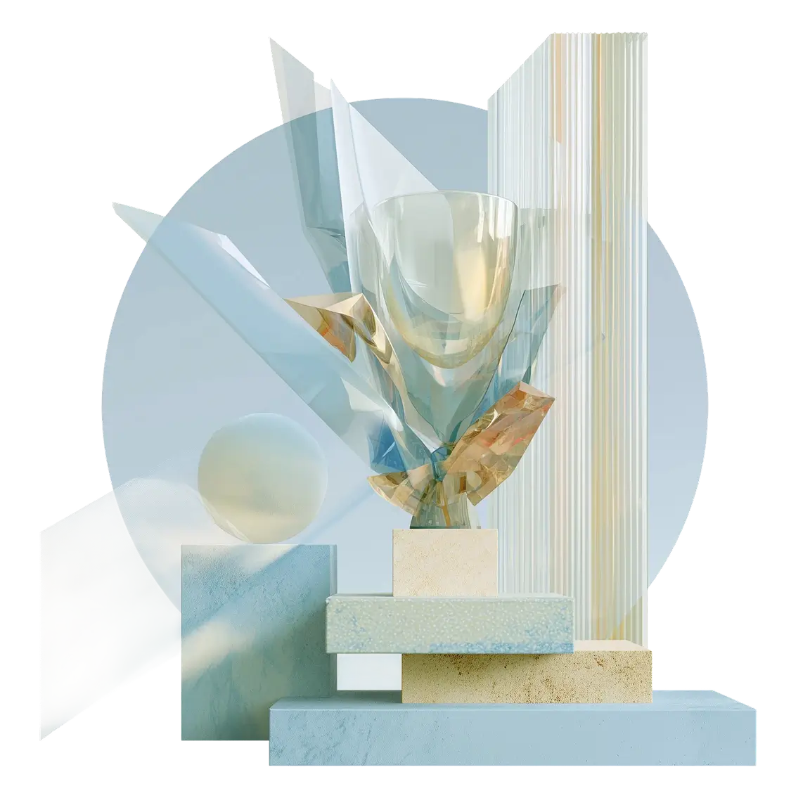 Abstract glass goblet sculpture